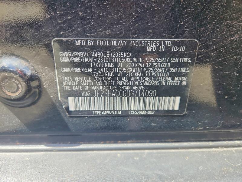 2011 Subaru Forester მანქანა იყიდება აუქციონზე, vin: JF2SHACC0BG714090, აუქციონის ნომერი: 51576446