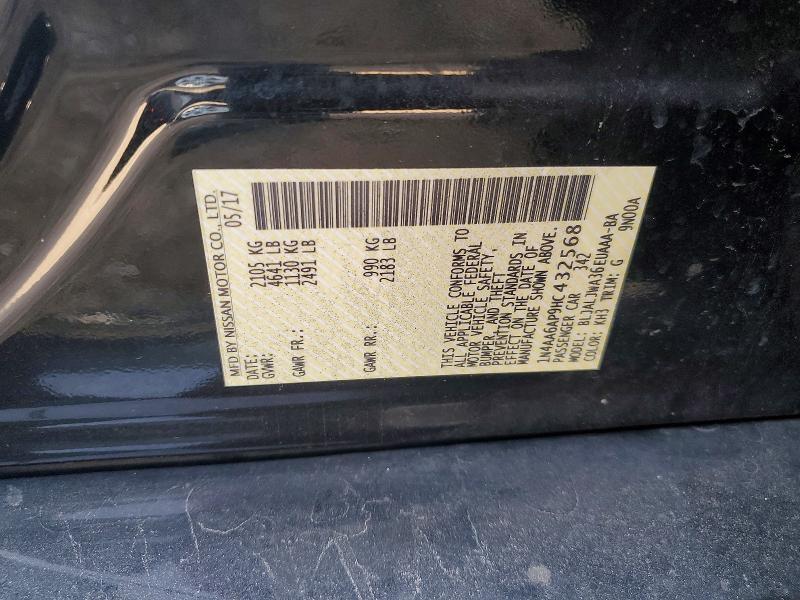 49175496 :رقم المزاد ، 1N4AA6AP9HC432568 vin ، 2017 Nissan Maxima مزاد بيع