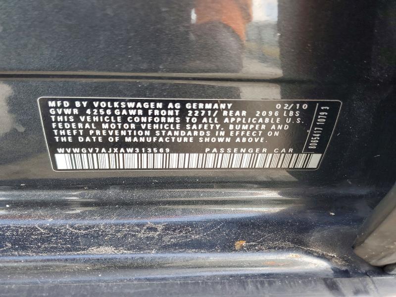 Продаж на аукціоні авто 2010 Volkswagen Gti, vin: WVWGV7AJXAW313569, номер лоту: 51549066