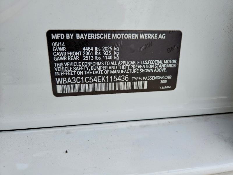 50653456 :رقم المزاد ، WBA3C1C54EK115436 vin ، 2014 Bmw 328 مزاد بيع