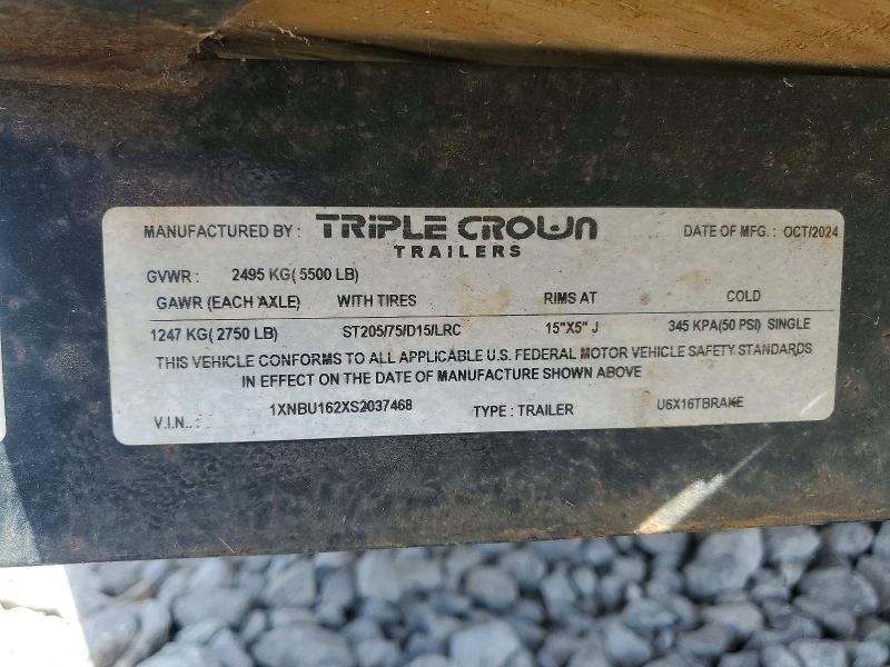 Продаж на аукціоні авто 2025 Triple Crown Unknown, vin: 1XNBU162XS2037468, номер лоту: 50616936