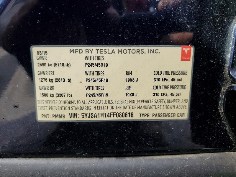 Продажа на аукционе авто 2015 Tesla Model S, vin: 5YJSA1H14FF080616, номер лота: 50836136