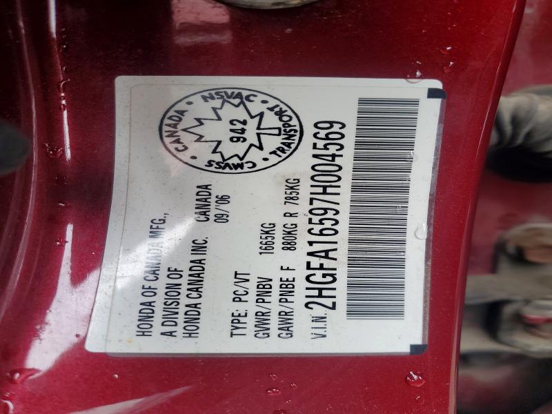 Продажа на аукционе авто 2007 Honda Civic, vin: 2HGFA16597H004569, номер лота: 51143116