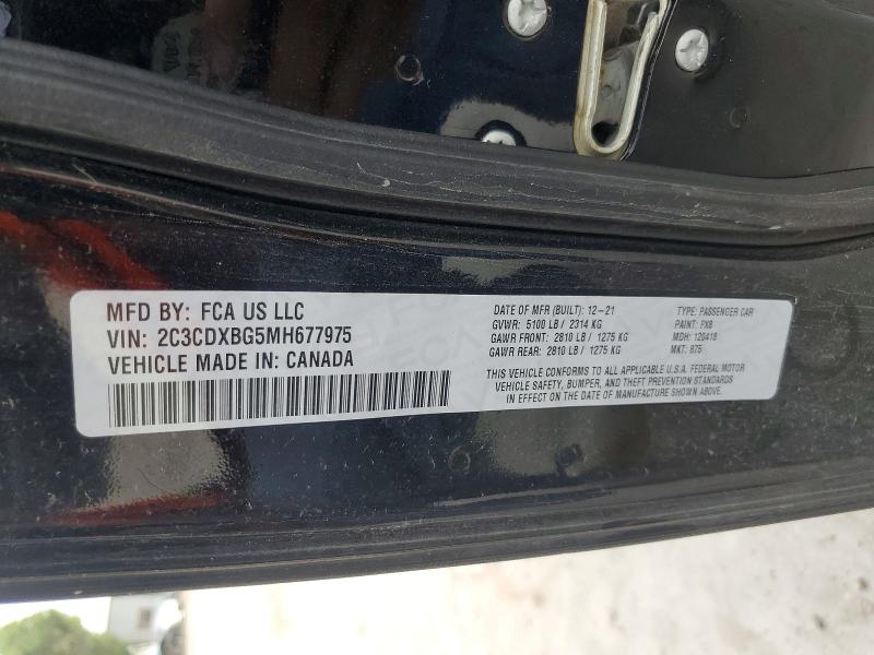 Продаж на аукціоні авто 2021 Dodge Charger, vin: 2C3CDXBG5MH677975, номер лоту: 51028286