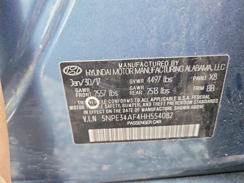 Aukcja sprzedaży 2017 Hyundai Sonata, vin: 5NPE34AF4HH554082, numer aukcji: 51528046
