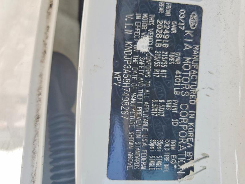 2017 Kia Soul მანქანა იყიდება აუქციონზე, vin: KNDJP3A58H7498267, აუქციონის ნომერი: 50395206