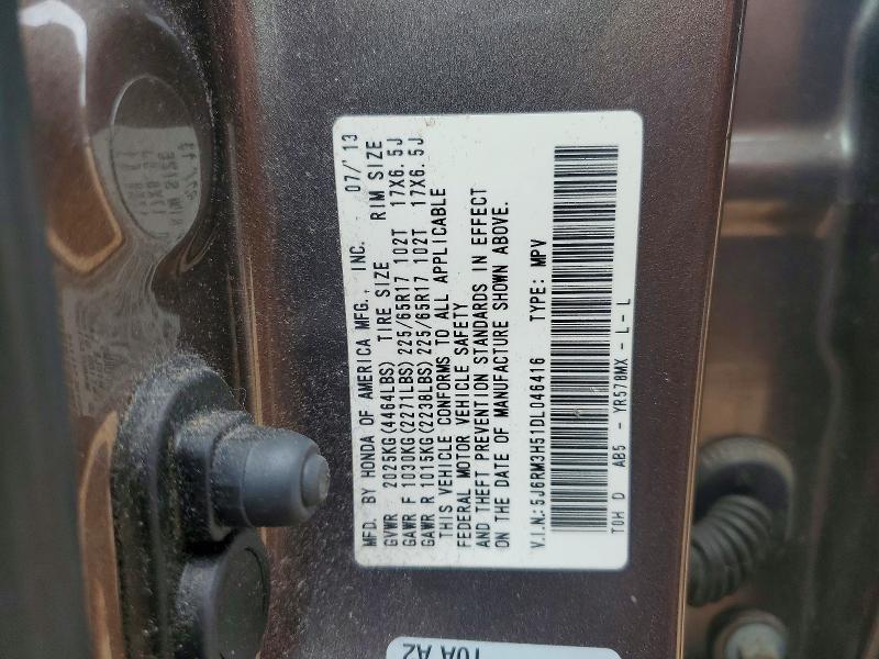 Продаж на аукціоні авто 2013 Honda Cr-v, vin: 5J6RM3H51DL046416, номер лоту: 51654396