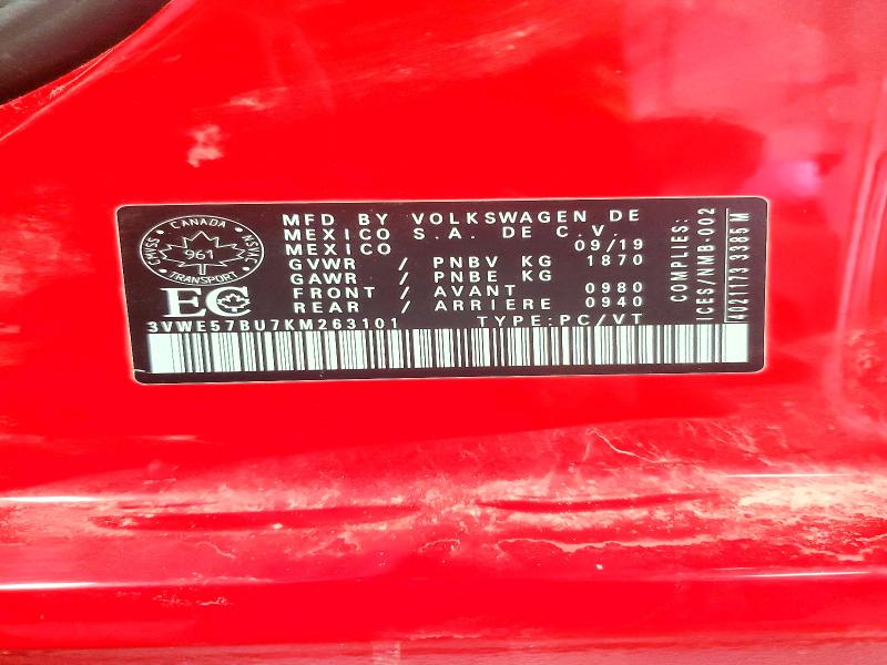 Aukcja sprzedaży 2019 Volkswagen Jetta, vin: 3VWE57BU7KM263101, numer aukcji: 47541806