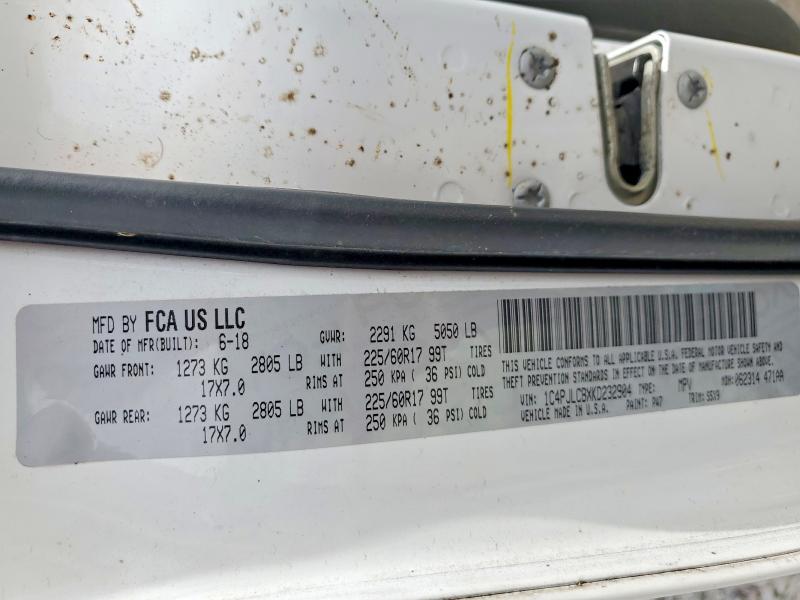 Aukcja sprzedaży 2019 Jeep Cherokee, vin: 1C4PJLCBXKD232904, numer aukcji: 48625966
