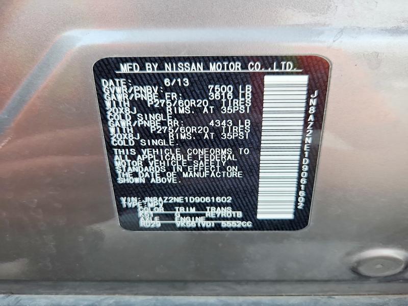 Продаж на аукціоні авто 2013 Infiniti Qx56, vin: JN8AZ2NE1D9061602, номер лоту: 50362286