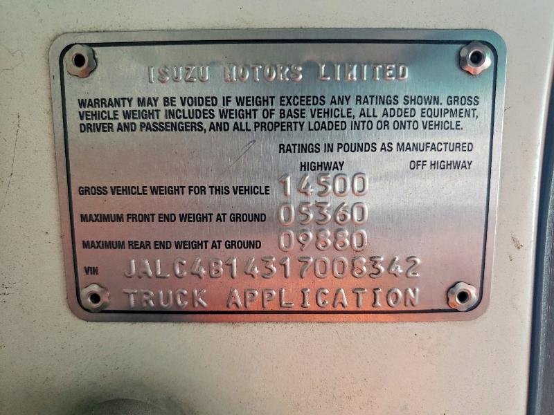 Aukcja sprzedaży 2001 Isuzu Npr, vin: JALC4B14317008342, numer aukcji: 50111606