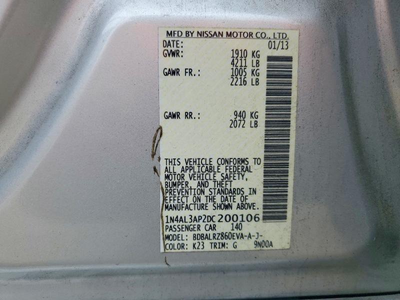 Продажа на аукционе авто 2013 Nissan Altima, vin: 1N4AL3AP2DC200106, номер лота: 48851156