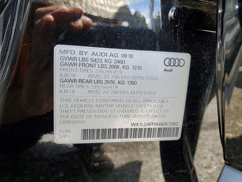 Aukcja sprzedaży 2017 Audi Q5, vin: WA1L2AFP9HA057962, numer aukcji: 50918766