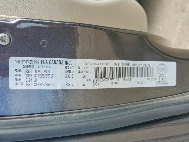 Продажа на аукционе авто 2016 Dodge Grand Caravan, vin: 2C4RDGBG0GR257089, номер лота: 50672656