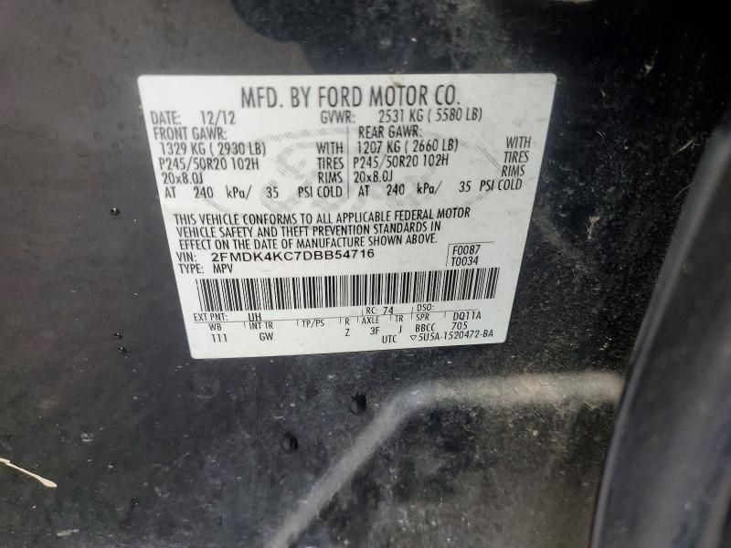Продаж на аукціоні авто 2013 Ford Edge, vin: 2FMDK4KC7DBB54716, номер лоту: 49783626