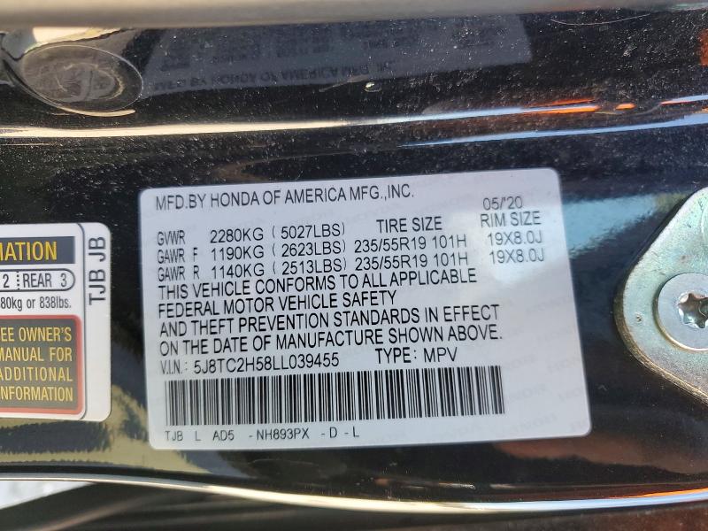 Продаж на аукціоні авто 2020 Acura Rdx, vin: 5J8TC2H58LL039455, номер лоту: 49187196