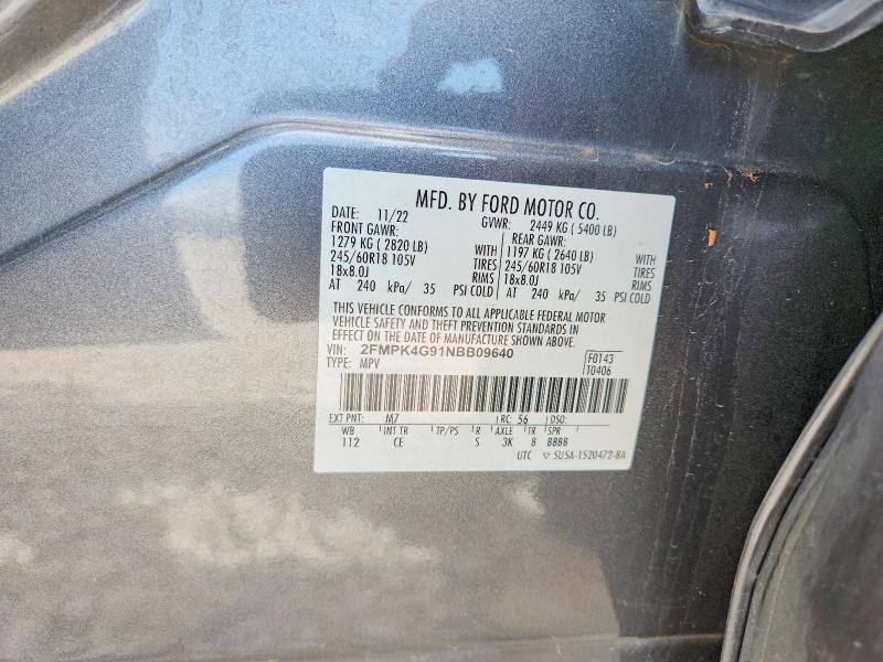 Продажа на аукционе авто 2022 Ford Edge, vin: 2FMPK4G91NBB09640, номер лота: 51321306