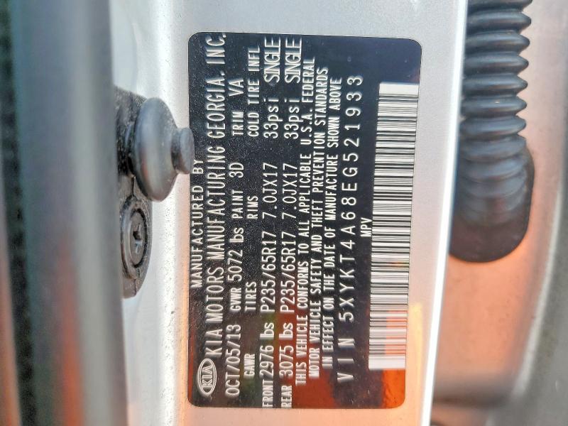 Продажа на аукционе авто 2014 Kia Sorento, vin: 5XYKT4A68EG521933, номер лота: 49860626