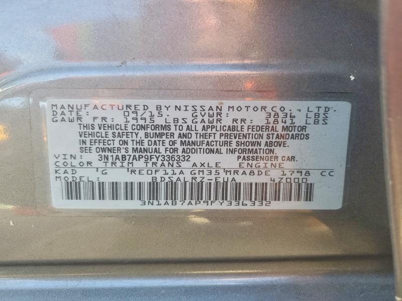 Продажа на аукционе авто 2015 Nissan Sentra, vin: 3N1AB7AP9FY336332, номер лота: 49908426