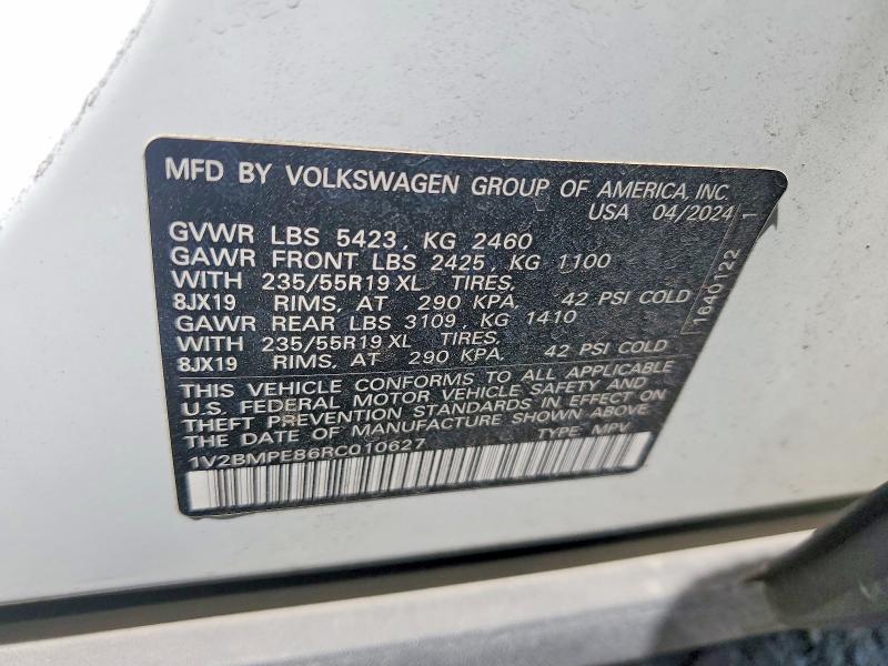 Продажа на аукционе авто 2024 Volkswagen Id.4, vin: 1V2BMPE86RC010627, номер лота: 50369606