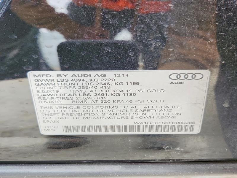 Продажа на аукционе авто 2015 Audi Q3, vin: WA1GFCFS6FR009288, номер лота: 48450846