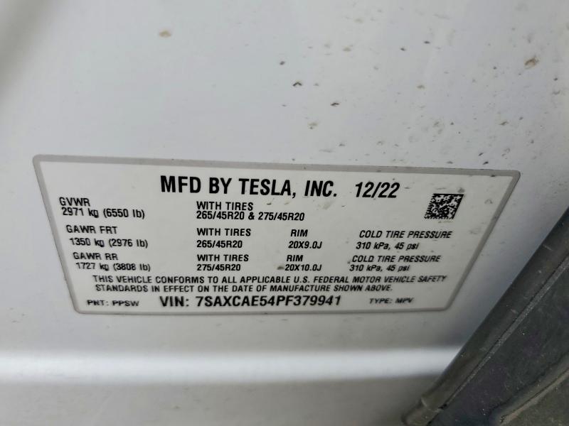 Продаж на аукціоні авто 2023 Tesla Model X, vin: 7SAXCAE54PF379941, номер лоту: 50465706