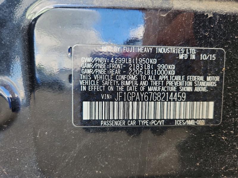 Aukcja sprzedaży 2016 Subaru Impreza, vin: JF1GPAY67G8214459, numer aukcji: 50233656