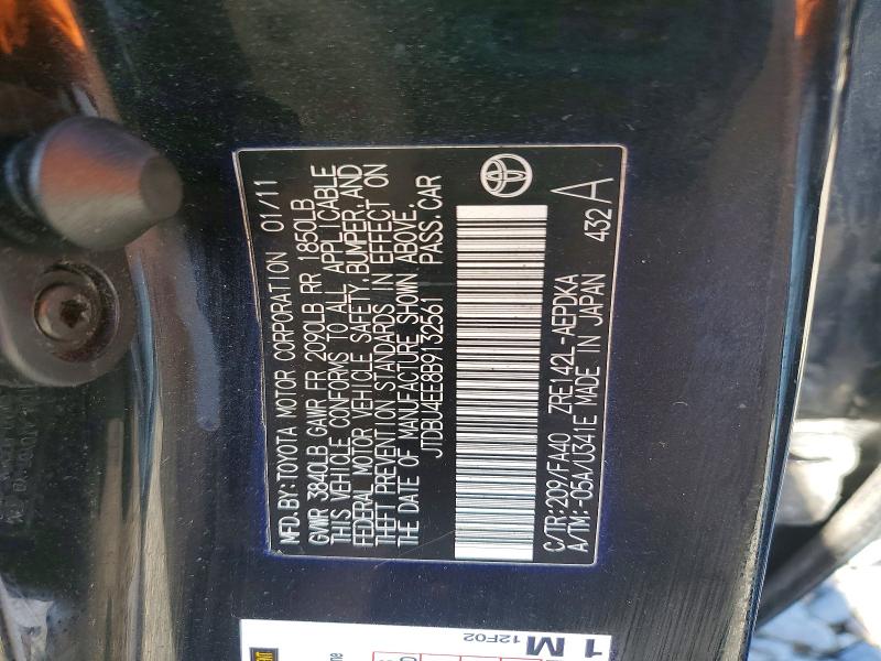 51107856 :رقم المزاد ، JTDBU4EE8B9132561 vin ، 2011 Toyota Corolla مزاد بيع