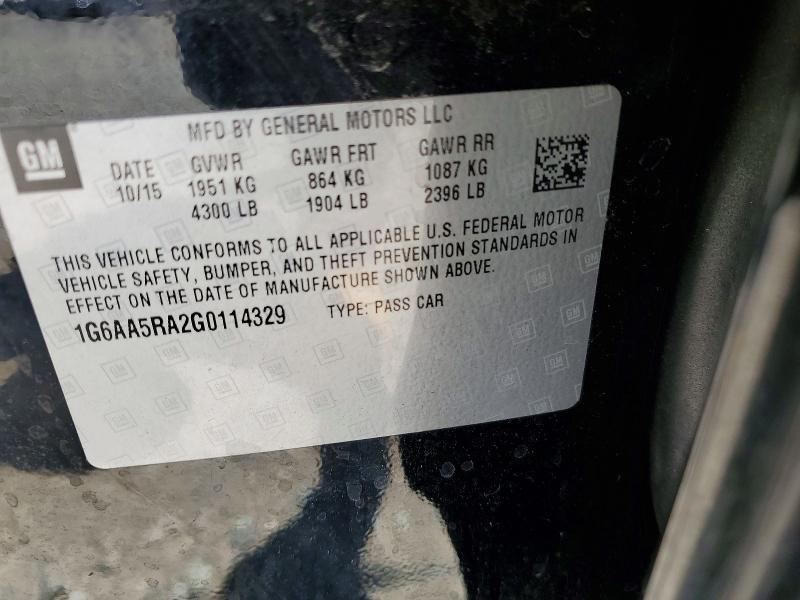 Aukcja sprzedaży 2016 Cadillac Ats, vin: 1G6AA5RA2G0114329, numer aukcji: 50802996