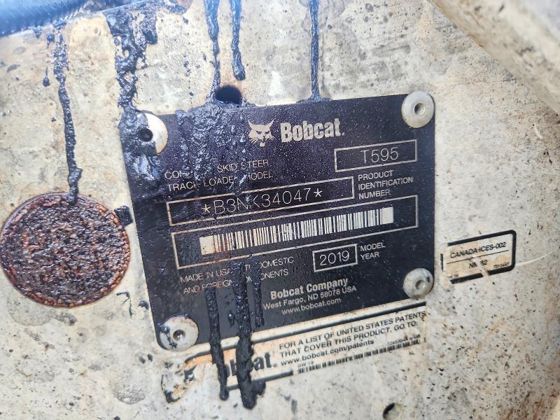 2019 Bobcat T595 მანქანა იყიდება აუქციონზე, vin: B3NK34047, აუქციონის ნომერი: 49579976