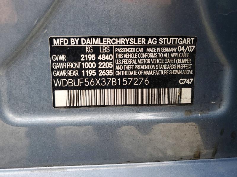 Продажа на аукционе авто 2007 Mercedes-benz E, vin: WDBUF56X37B157276, номер лота: 49586106