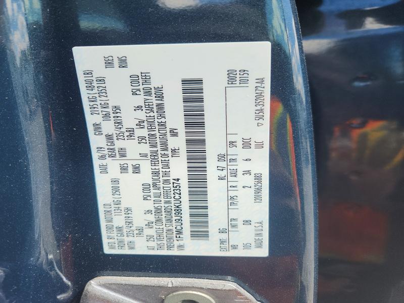 Aukcja sprzedaży 2019 Ford Escape, vin: 1FMCU9J98KUC23574, numer aukcji: 50436876