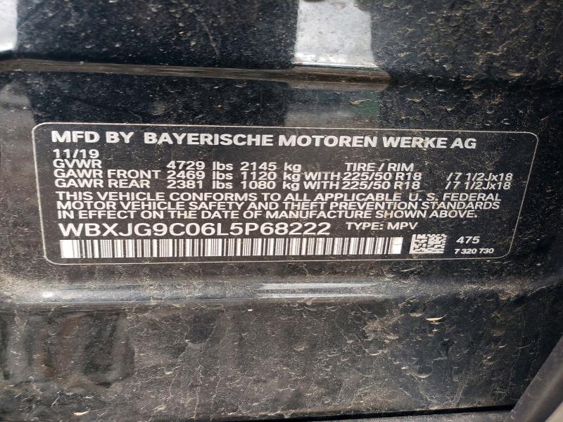 52031796 :رقم المزاد ، WBXJG9C06L5P68222 vin ، 2020 Bmw X1 مزاد بيع