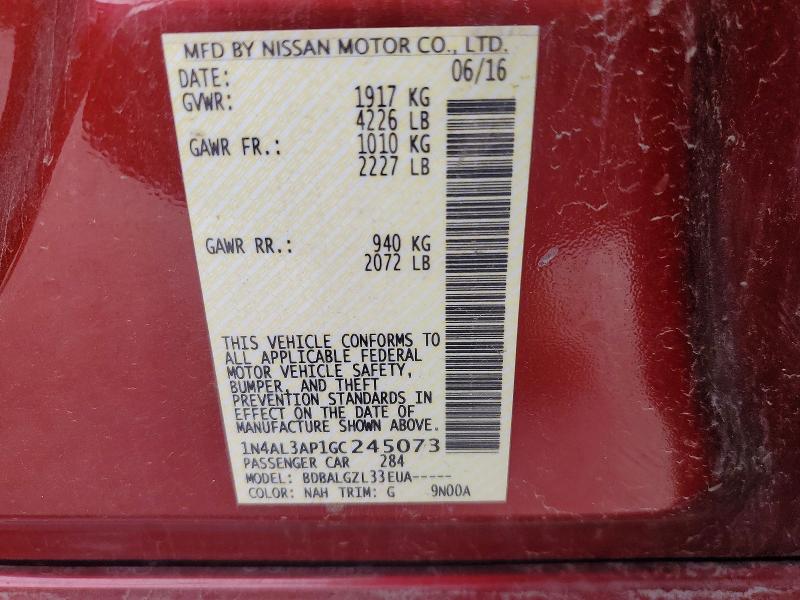 Продажа на аукционе авто 2016 Niss Altima, vin: 1N4AL3AP1GC245073, номер лота: 51279756