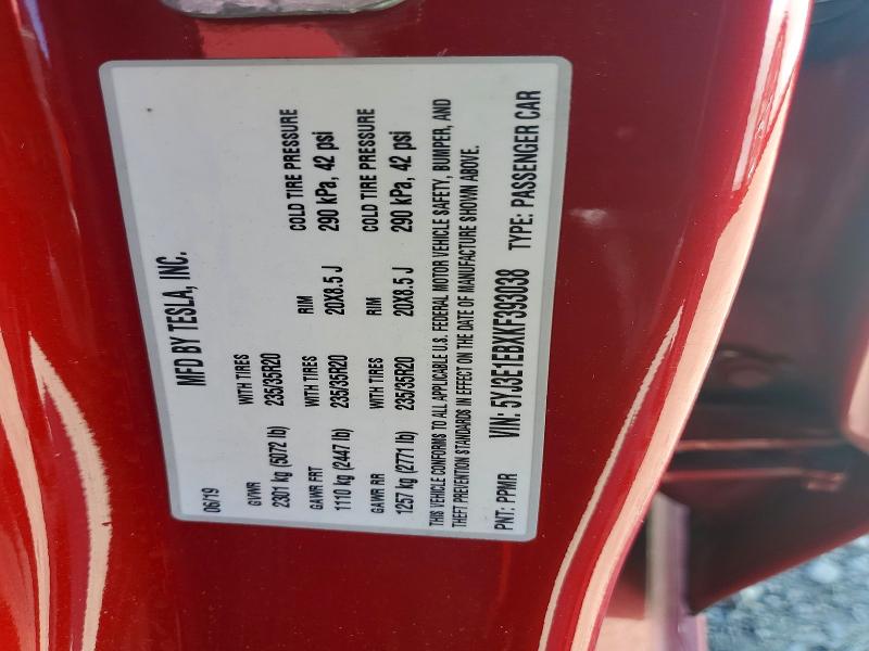 Продаж на аукціоні авто 2019 Tesla Model 3, vin: 5YJ3E1EBXKF393038, номер лоту: 51572356