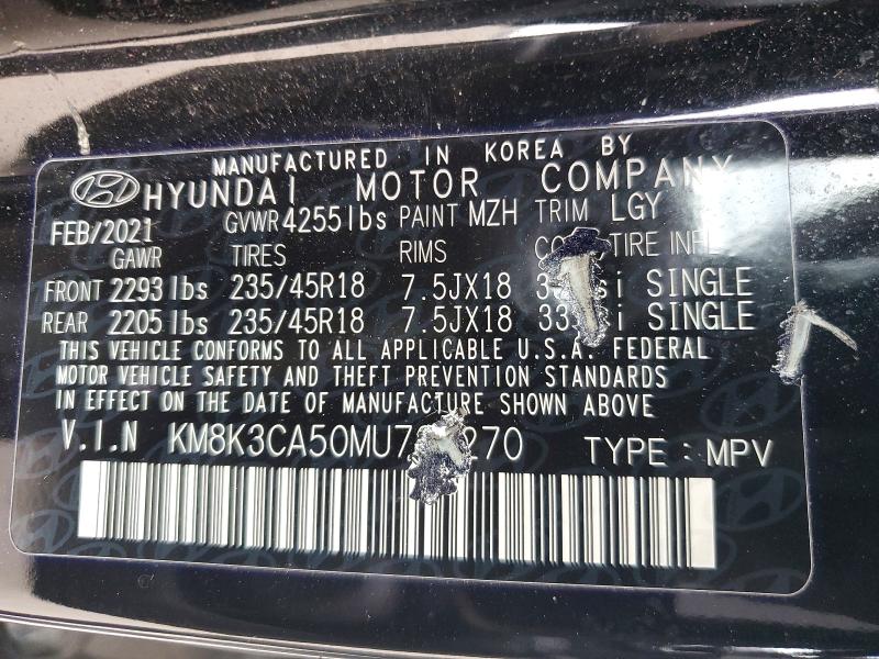 Продажа на аукционе авто 2021 Hyundai Kona, vin: KM8K3CA50MU737270, номер лота: 49907226