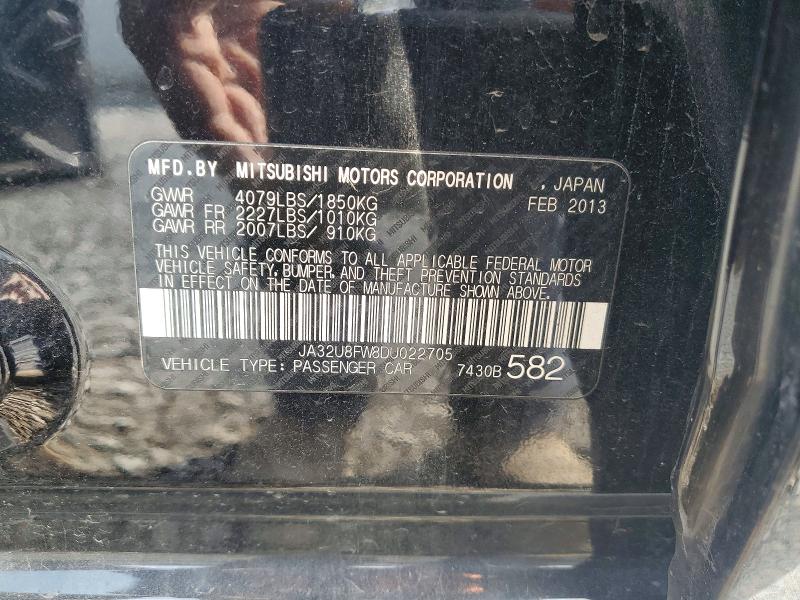 Aukcja sprzedaży 2013 Mitsubishi Lancer, vin: JA32U8FW8DU022705, numer aukcji: 49561876
