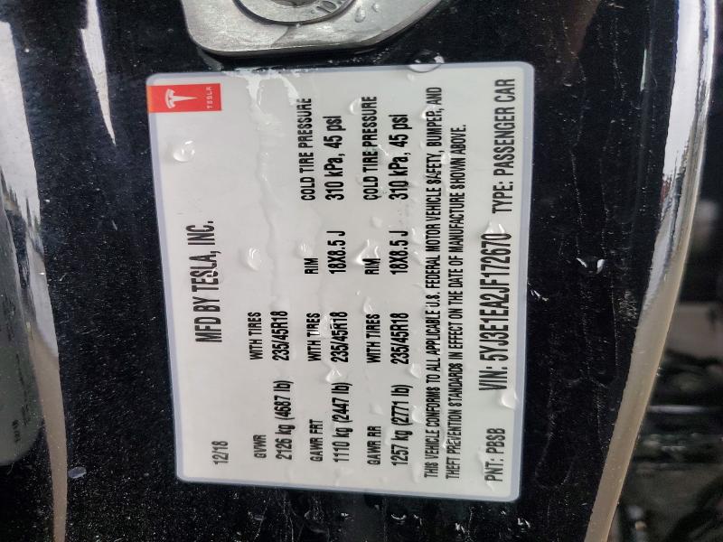 Продажа на аукционе авто 2018 Tesla Model 3, vin: 5YJ3E1EA2JF172670, номер лота: 50510996
