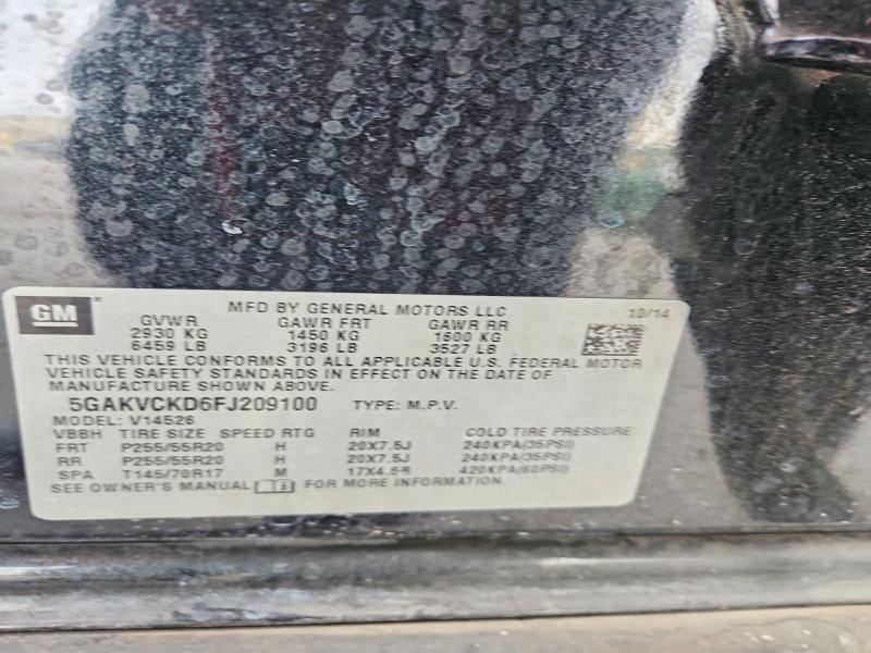 51483626 :رقم المزاد ، 5GAKVCKD6FJ209100 vin ، 2015 Buick Enclave مزاد بيع