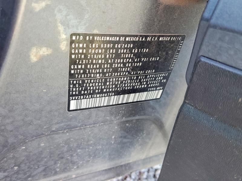 Aukcja sprzedaży 2019 Volkswagen Tiguan, vin: 3VV2B7AX1KM006799, numer aukcji: 50282356