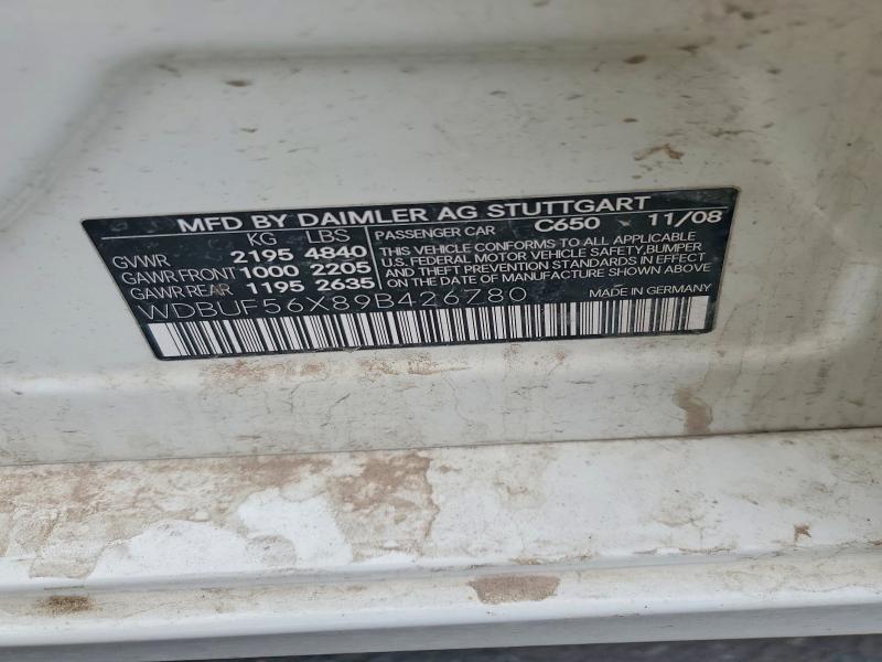 50784536 :رقم المزاد ، WDBUF56X89B426780 vin ، 2009 Mercedes-benz E مزاد بيع