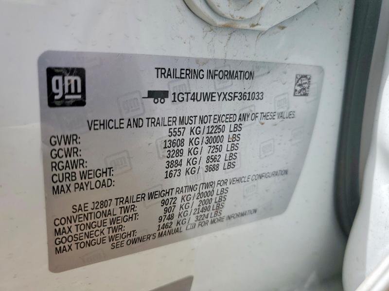 50260056 :رقم المزاد ، 1GT4UWEYXSF361033 vin ، 2025 Gmc Sierra مزاد بيع