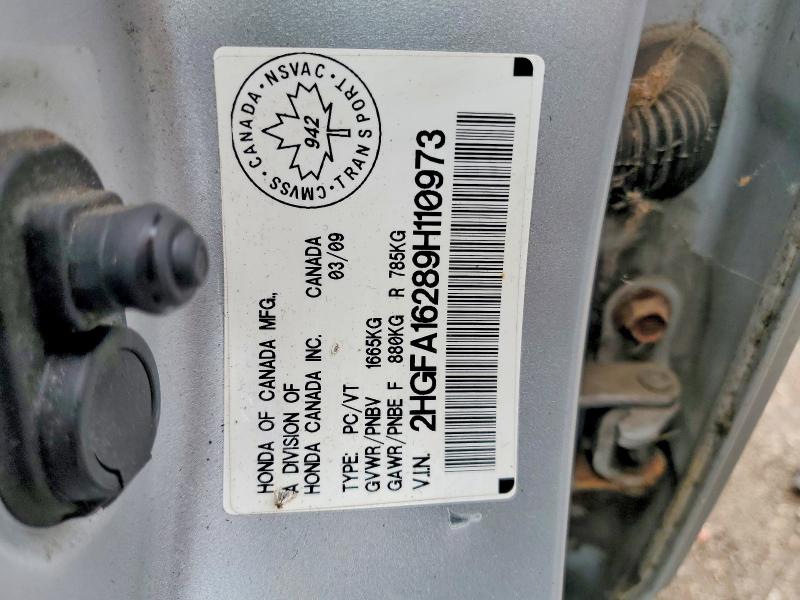 50303766 :رقم المزاد ، 2HGFA16289H110973 vin ، 2009 Honda Civic مزاد بيع