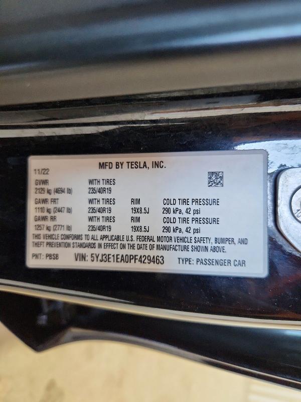 Aukcja sprzedaży 2023 Tesla Model 3, vin: 5YJ3E1EA0PF429463, numer aukcji: 51202766