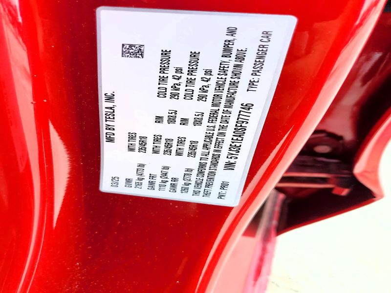 2025 Tesla Model 3 მანქანა იყიდება აუქციონზე, vin: 5YJ3E1EA0SF977746, აუქციონის ნომერი: 51405646