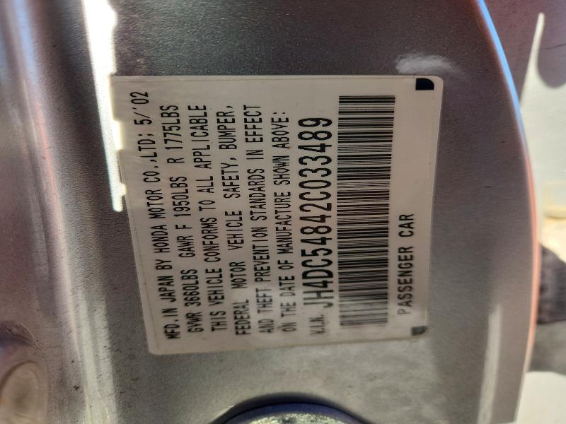 49326366 :رقم المزاد ، JH4DC54842C033489 vin ، 2002 Acura Rsx مزاد بيع