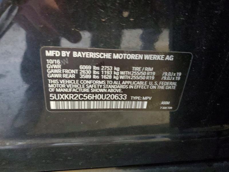 51310836 :رقم المزاد ، 5UXKR2C56H0U20633 vin ، 2017 Bmw X5 مزاد بيع