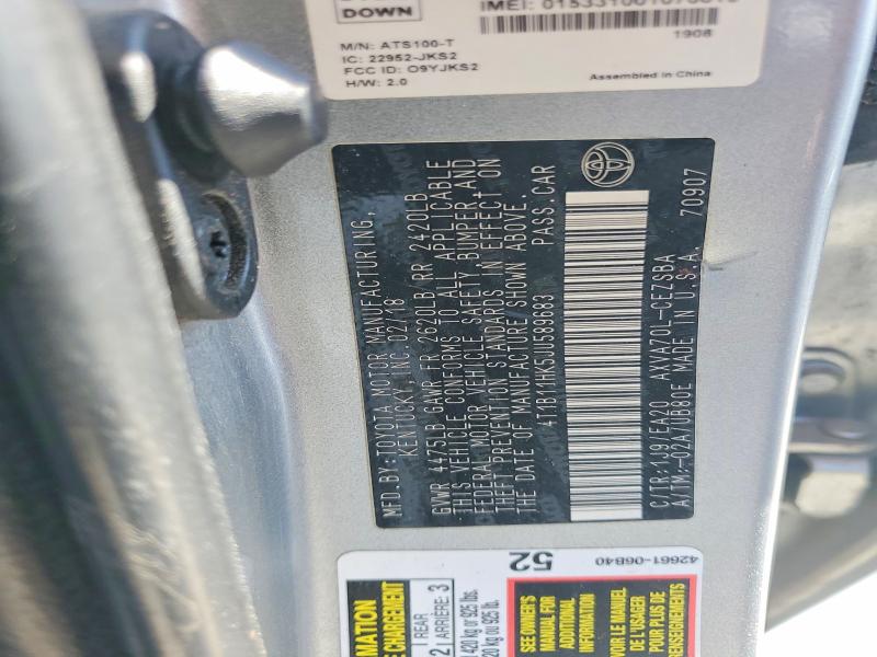 Aukcja sprzedaży 2018 Toyota Camry, vin: 4T1B11HK5JU589683, numer aukcji: 49528716