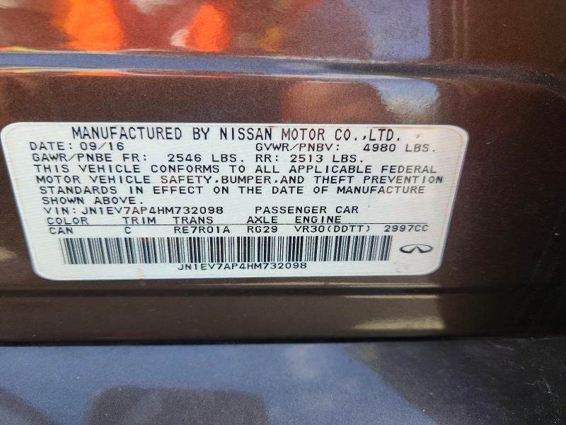 50286526 :رقم المزاد ، JN1EV7AP4HM732098 vin ، 2017 Infiniti Q50 مزاد بيع