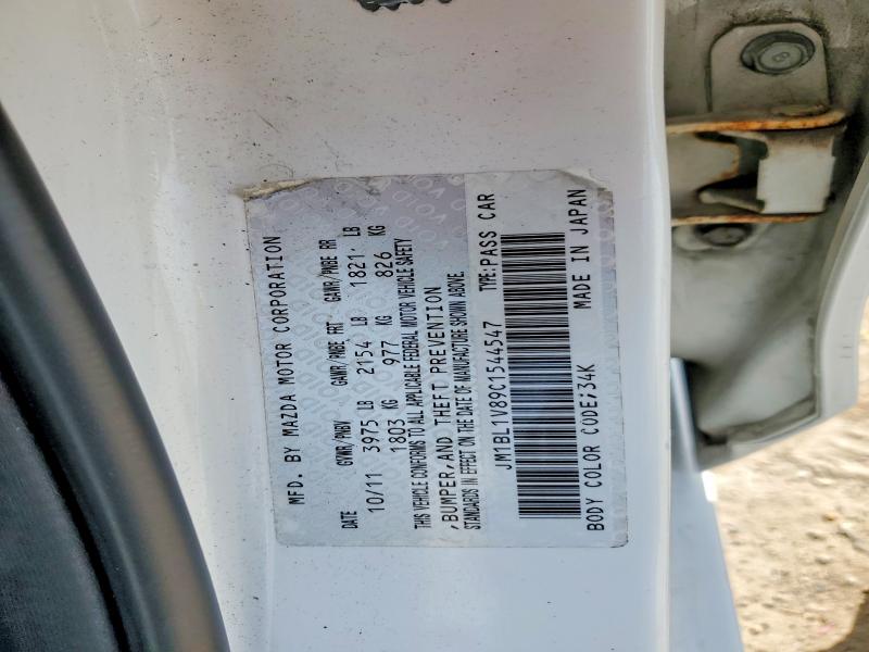 2012 Mazda 3 მანქანა იყიდება აუქციონზე, vin: JM1BL1V89C1544547, აუქციონის ნომერი: 49577966